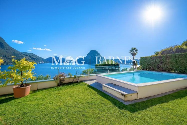 Lugano, Castagnola: Appartamento vista lago con piscina e giardino