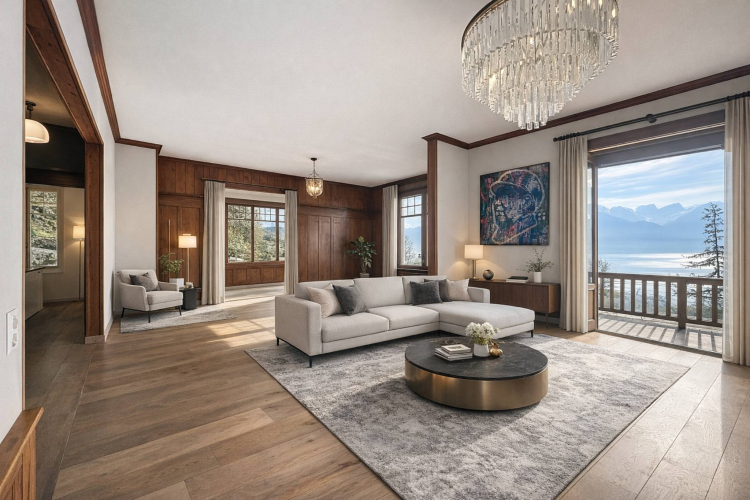 Incantevole proprietà con vista su Montreux e panorama mozzafiato sul lago.