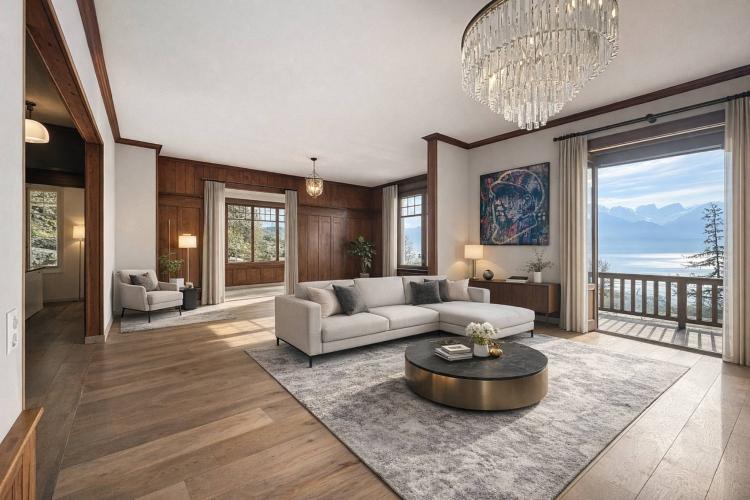 Incantevole proprietà con vista su Montreux e panorama mozzafiato sul lago.