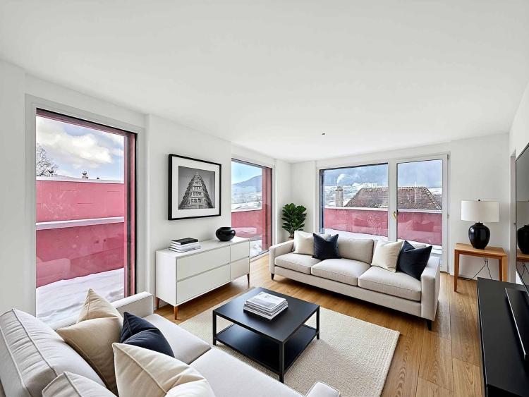 Elegante attico contemporaneo con ampia terrazza 
