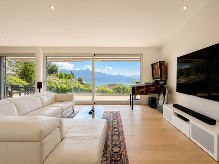 Appartamento moderno nel cuore di Lavaux, con vista panoramica sul lago di Ginevra. 