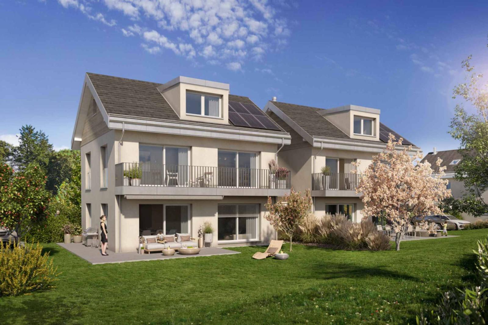 VILLA A – Villa bifamiliare con giardino nel centro di Savigny