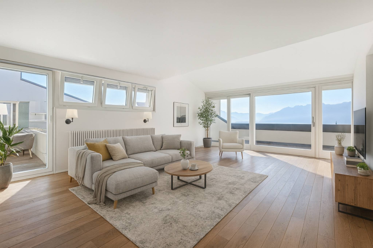 Vista mozzafiato per un ambiente abitativo eccezionale a Lutry 